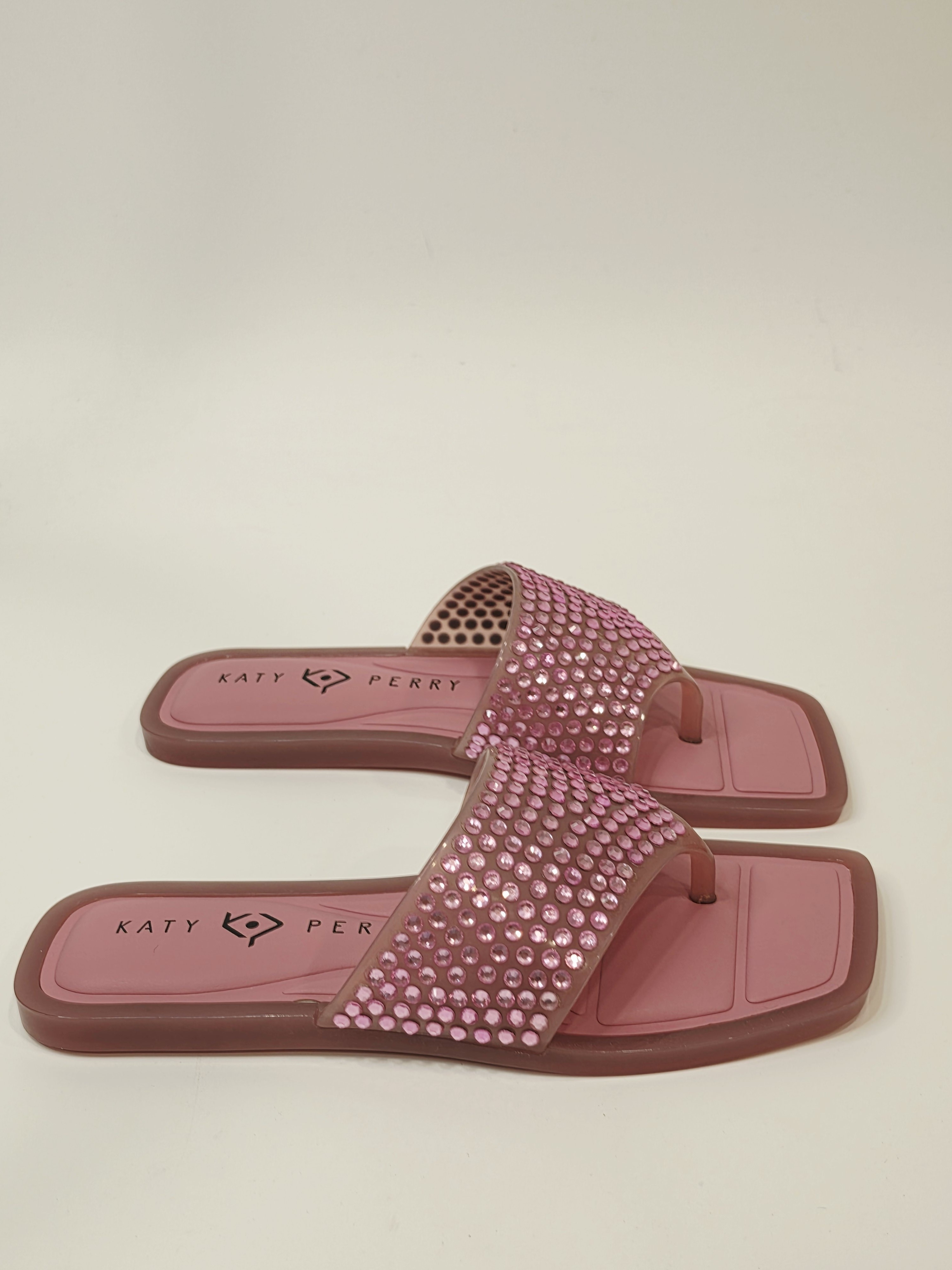 Katy Perry The Geli Slide Thong Rhinestone Slide Sandals In Pink Women's 6m — image 6 of 8